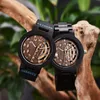 Avanadores de punho Man Watches Wood Men's Wrist Watch for Men Quartz Wristwatch Leather Strap Malepieces Relógio