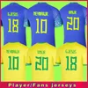 22 23 Neymar Jr Coutinho Vinicius Soccer Jersey Brasile National Team Home Away Third 2022 2023 Camisa Brasil Kit Kit Shirt da calcio Donne allenamento Silva F