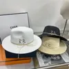 Chapéus de aba larga Verão para mulheres Marca de designer de luxo Straw Hat Boater Boater Praia Sun Sombreros de Sol Chapeau Paillewide Pros22 Pros22