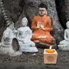 Ljusstakar trä te ljus rustik buddha altare meditation ljusstake med snid hantverk för hembord födelsedagsfest dekora