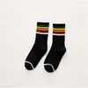 Spring Autumn Women's Casual Sports Socks Lady Rainbow Cotton Breathable Sweat-absorbing Mid-tube Sock Bulk Price