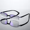 Gafas de sol gafas de lectura plegables portátiles unisex ultraligero transparente anti azul luz presbyópica sin borde con cajasglasses