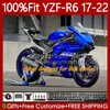 Yamaha YZF-R6 YZF R6 R 6 600 CC YZFR6 18 19 20 22 BDFR6 18 18 19 20 22 BDF-600 블루 화이트 2017 2018 2019 2020 2021 2022 YZF600 17-22 OEM 차체