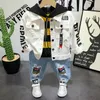 Meninos Spring Autumn Jeans Jacket Jacket Girls Denim Jacket For Kids Roupos Coreanos Casas Casas Casas Crimóides