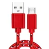 1M 2M 3M Cables tipo C Sincronización de datos Carga Micro USB Cable trenzado de nylon sin paquete para S21 S8 S9 S10 NOTA 20 Teléfono inteligente Android