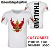 Thaïlande t-shirt bricolage gratuit sur mesure nom numéro tha t-shirt drapeau de la nation th thai pays collège p o imprimer texte vêtements 220620