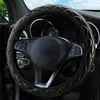 Steering Wheel Covers Universal Anti Slip Car Cover Diamond-studded Crown Soft Leather Auto Steering- DecoratieSteering