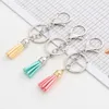 Boho Velvet Leather Tassel Women Keychain Bag Hanging Pendant Ornaments Car Key Chain Ring Holder Jewelry Trinket