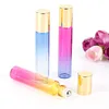 Lagerung Flaschen Gläser 2/5 stücke 10 ml Roller Ball Flasche Ätherisches Glas Öl Reise Leere Nachfüllbare Flüssigkeit Behälter hautpflege Werkzeuge 0428