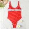 Bandage Bikini Set Summer One Piece Badkläder Fashion Letter Print Women Semester Swimsuit