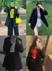 Tmoda kvinnor dubbelbröstad överdimensionerad blazer office lady lös klassisk kappa grundläggande kostymjacka kvinnlig chic outwear outfit 220402