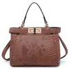 Evening Bags Summer Python Pattern Tote Bag Fashion Shoulder For Women Designer Female Handbags