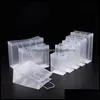 Gift Wrap Event Party Supplies Festive Home Garden Garden8 Size Frosted Plastic Bags With Handles Waterproof Rransparent Pvc Bag Clear Han