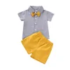 2021 Nieuwe Summer Boys 'Rapel Bow Top   Solid Shorts Gentleman Suit G220509