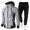 Automne Winter Tracksuit Men Suit Casual High Callor Hoodie Pant Pantwear Sports Male Male Childhirts Sweatshirts Sweats Two Piece 220815