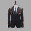 Moda colorida lantejoulas retalhos blazer jaqueta homens marca um botão entalhado lapela festa de casamento traje de baile homme 4xl 220815