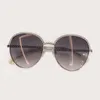 Gafas de sol Diseñador de marca Cadena única 2022 Personalidad de lujo Mujeres elegantes y elegantes Oculos de Grau con cajas