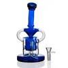 9 inch Roken waterpijp glazen bong waterpijpen Cali Cloudx Double Arm Eclipse Recycler met joint met Inline Perc