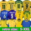 1998 قمصان البرازيل لكرة القدم 2002 قمصان ريترو كارلوس روماريو رونالدينيو 2004 camisa de Futebol 1994 BraziLS 2006 1982 RIVALDO ADRIANO JOELINTON 1988 2000 1957 2010 99