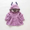 Spring Autumn Windbreaker Jacket For Girls 1-5 Year Beautiful Cute With Ears 3 Color Kids Hoodie Toddler Children Clothes J220718