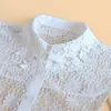 Bow Ties Women Lace Embroidery Fake Collars Sweater Blouse Tops False Collar Button Lapel Half Shirt Choker Necklace Tie Nep KraagieBow