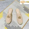 Top Cord Platform matelasse leather espadrilles Flats slippers women sandals with box summer shoes white Apricot dark green mules red ggitys UCIF