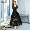 Dresses For Women Robe Longue Tunics Floral Dress Ropa Mujer Boho Elegant Summer Clothes Chic Maxi Party Chiffon Vestidos 220514