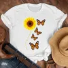 Women Lady Cartoon Butterfly Floral Elegant Fall Autumn Shirt Clothes Tshirt Tee Womens Top Female Print T Graphic Tshirt 220615