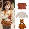 Suéter infantil ser o marcar outono inverno garotas kint oco para suéter de princesa tops para bebês crianças moda de algodão roupas lj201130