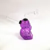 Mini Smoking Hookahs Two Skull Glass Oil Burner Bubblers