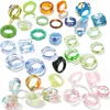Band Rings Resin Plastic Acrylic For Women Teen Girls Chunky Aesthetic Trendy Colorf Cute Stackable Jewelry Bk Statement Dome Thick amczi