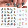 Nail Gel Toy 1pc Spring Water Dekal och Klistermärke Blomma Leaf Tree Grön Enkel Sommar DIY Slider För Manicuring Art Watermark 0328