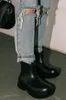 Design de tendências Moda de moda moderna Tornozelo de chuva elástica de plataforma superior de plataforma espessa, altura plana crescendo, não deslize sapatos chuvos 220815