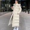 여자 트렌치 코트 느슨한 여성의 면화 패딩 파카 재킷 두꺼운 겨울 코트 여성의 무릎 까마귀 위에 x 길이의 두껍게