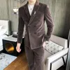 メンズスーツブレザーシューフファマ男性服2022スプリングベルベットスーツコート因果韓国ストリートウェアファッション長袖オフィスビジネス男性