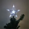 Decorazioni natalizie Battery Power Star Night Light Lampada a cinque punte Tree Top per la festa di Natale Wedding Fairy Room Decorazione ghirlanda all'aperto