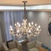 Lampes suspendues Lampe en cristal européenne Salon luxueux Simple Moderne Salle à manger Chambre Lustre transparent EuropeaPendant