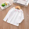 Printemps automne bébé enfant en bas âge école filles chemise ops enfants chemises brodées à manches longues blanc Blouse ees 220620