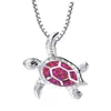 Opal Turtle Necklace, kerstvakantie mode legering schattige hanger sieraden voor vrouw