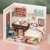 Robotime DIY Studio Schlafzimmer Esszimmer Haus mit Möbeln Kinder Erwachsene Puppe Miniatur Puppenhaus Holzbausätze Spielzeug DGM 220715