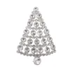 30 PCs/lote broches personalizados Moda Clear Crystal Rhinestone Christmas Tree Pin para presente/decoração de Natal