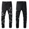 Designer Jeans Herren Denim Stickerei Hosen Mode Löcher Hosen US Größe 28-40 Hip Hop Distressed Zipper Hosen für Männer 2022 Top Verkauf 8587