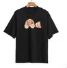 SS Hommes Femmes Teddy Bear Imprimé T-Shirts Noir Blanc Rose Tee Hommes Femmes Palm Top Manches Courtes Tees Designer Coton Clothes21LM