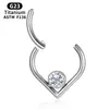 G23 Titanio Cuore Naso Anello Crescent ZirconTragus Helix Piercing Setto Clicker Gocce d'acqua Segmento Orecchio Cartilagine gioielli piercing conchiglia