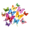 Wall Sticker 12Pcs/set Double Layer Simulation 3D butterfly Fashion Decoration Self-adhesive Waterproof PVC Refrigerator Sticker