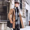 Men Long Jacket Koreaanse winterjas Slim Fit herfst uit het kader van de maten 5xl wollen
