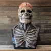 Halloween 3D Horror Reality Full Head Skull Mask Scary Mask Cosplay Party Skull Lateks Movable Jaw Helmet Dekoracja szkieletu 220812