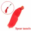 10 piezas de lanza de fibra de nylon roja Tassel Kung Fu293h