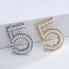 Broches Broches Strass Numéro 5 Broche Perle Cristal Revers Costume Chemise Badge Bijoux De Fête Cadeaux Pour Femmes Accessoires Roya22