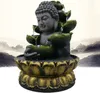 Objetos decorativos Figuritas Decoraciones creativas para el hogar Resina Cascada de agua que fluye Fuente LED Estatua de Buda Adornos de Feng Shui de la suerte